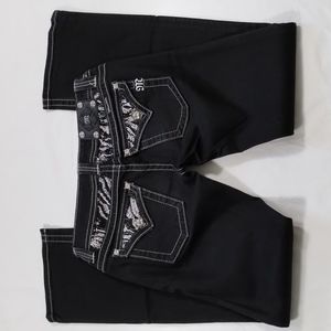 Miss Me Boot Zebra Jeweled Embellished Low Rise Bootcut Denim Jeans Size 29